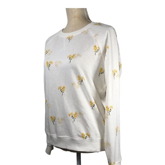 Lucky Brand Lightweight Sweatshirt Gold/Yellow Small Floral Size Medium - Picture 3 of 10